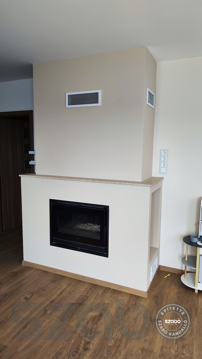 167.d Minimál kandalló, SUPRA síküveges tűztérrel, első begyújtás, Szabó Kandalló