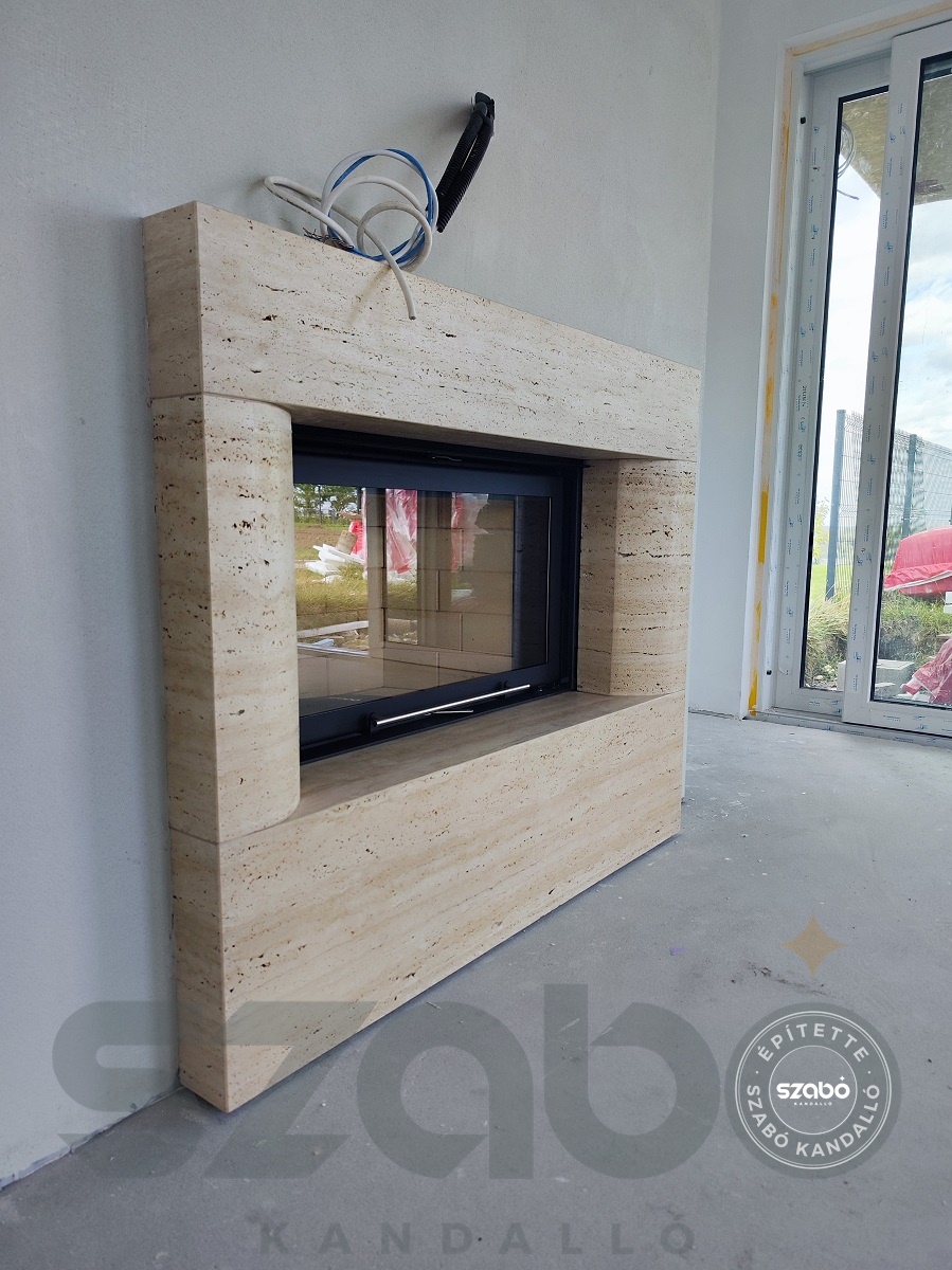 193.b Minimál kandalló, Kobok Chopok feltolható ajtós tűztérrel, Szabó Kandalló